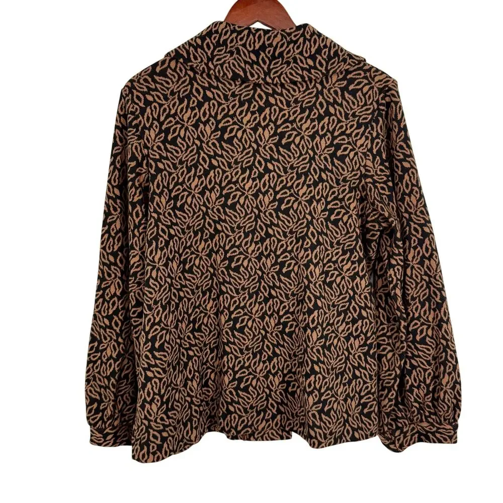 Habitat Sz Medium Brown Black Wearable Art Coat Jacket Winter Blouse shirt Top - Picture 10 of 10